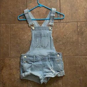 Jean shirt overalls/ worn once